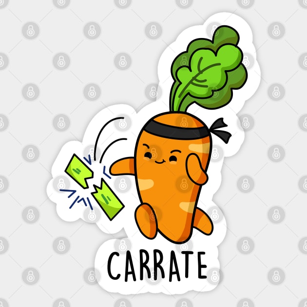 Carrate Cute Funny Karate Carrot Pun Sticker by punnybone